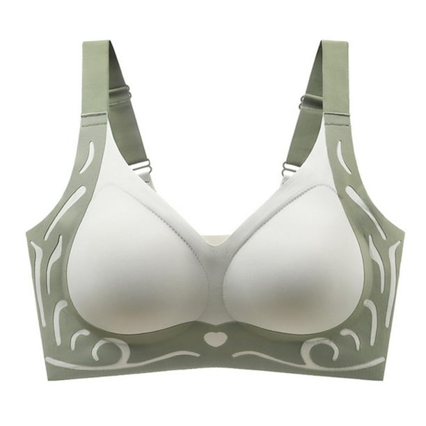HongQid Womens Wireless Bras Comfortable Push Up Bra No Underwire Bra Full Support Lift Bralette Everyday Seamless Tshirt Bras