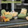 thumbnail image 4 of Majestic Home Goods Indoor Outdoor Yellow Vertical Stripe Bean Bag Kick-it Chair 30 in L x 26 in W x 30 in H, 4 of 6