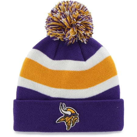 Minnesota Vikings Khaki - Fan Favorite - Breakaway Beanie with Pom, Minnesota Vikings