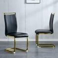 thumbnail image 3 of SUDICA Dining Chairs Set of 4, High Back PU Leather Side Chairs with Gold Metal Legs, Black, 3 of 10