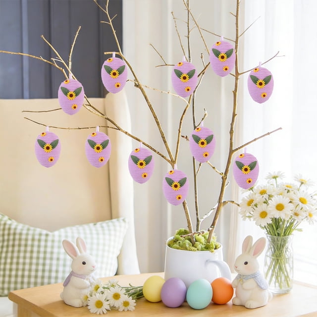 Fwttom Décorations de Pâques Ornements d'Oeufs de Pâques Accessoires d'Oeufs de Pâques Décorations d'Oeufs Réalistes Convenant aux Décorations de Pâques