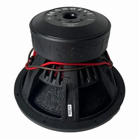 Massive Audio H152X 15 in. 4000W Dual 2 Ohm DVC Subwoofer, Black