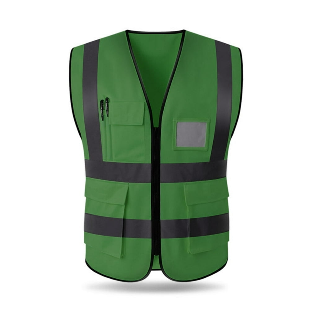 Reflective Fluorescent Vest Multiple Pockets Safety Protective Clothing