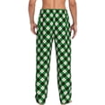 thumbnail image 2 of Bixox Men's Green Argyle Plaid Patterned Pajama Pants with Pockets Lounge Clothes for Home, 2 of 5