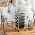 thumbnail image 4 of Costway 10 Drawer Rolling Storage Cart Scrapbook Paper Office School Organizer Gradient Black, 4 of 9
