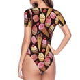 thumbnail image 4 of Daiia Ice Cream Cake print Women's Crew Neck Short Sleeve Bodysuit Fashion Tops Fit Casual Basic Extender Bodysuit-Small, 4 of 9