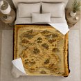 thumbnail image 4 of Vintage Fantasy Map Design, Peaceful Mountain Lake Scene, Warm Flannel Blanket for Cabin and Lodge with Detailed Artwork, Outdoor Lovers Camping Gift, Fantasy Home Decor, 4 of 7