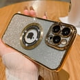 thumbnail image 3 of Funda magnética con MagSafe para iPhone 13 Pro Max, protección completa, delgada, a prueba de golpes, antiarañazos, con purpurina y protector de lente de cámara, con logotipo visible y red antipolvo, 3 of 7