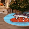 thumbnail image 5 of Rateoe Sushi Salmon Surfing Pattern Christmas Tree Skirt with Ties , Christmas Tree Decorations, Farmhouse Christmas Decor Xmas Holiday Decorations-30", 5 of 6