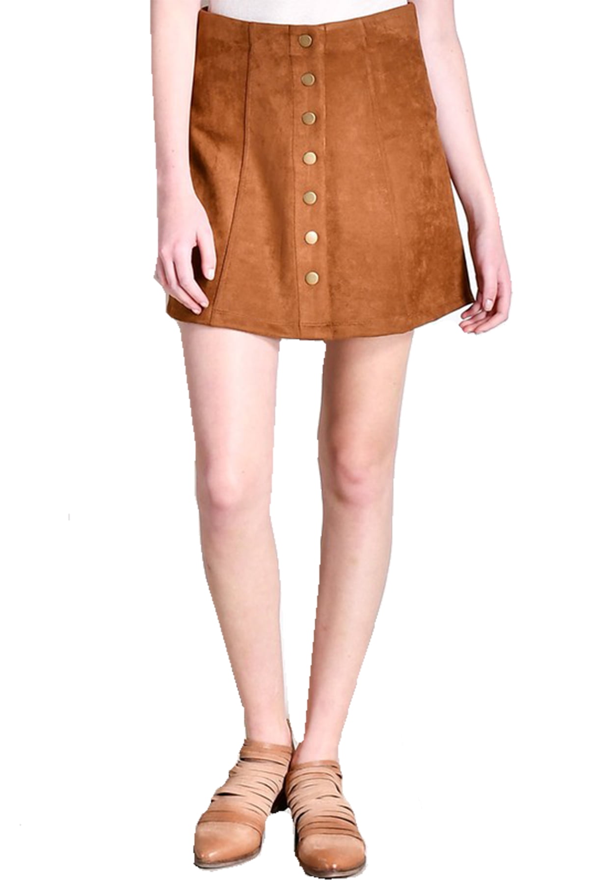 Wishlist - Wishlist Womens Short Button Front Suede Skirt - Walmart.com ...