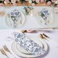 thumbnail image 2 of Boho Blue Floral Cloth Napkins, Vintage Farmhouse Paisley Plant Leaf Washable and Reusable Dinner Napkins Set of 4, Table Napkin for Kitchen Party Birthday Wedding Hotel Housewarming 20"x20", 2 of 8