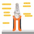 thumbnail image 5 of Uxcell Wire Stripper Professional Wire Crimper Tool with Orange Black Handle, 5 of 7