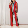 thumbnail image 3 of Ocsxa Women 2 Piece Floral Pajamas Lounge Set Mexican Serape Blanket Stripes Loungewear, 3 of 9