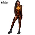 thumbnail image 5 of Monos con estampado de esqueleto de Halloween para mujer, trajes de actuación de Halloween, disfraz de fiesta, Zentai, Fitness, 5 of 5
