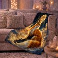 thumbnail image 6 of Red Fox Gazing By Golden Moon Mystical Serene, Peaceful Woodland Scene, Warm Flannel Blanket for Cabin and Lodge, Wildlife Lovers Housewarming Gift, Fantasy Home Decor, 6 of 9