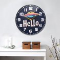 thumbnail image 2 of Yayeee Wall Clock for Living Room 11.9 inch Battery Operated Round with Holder, Colorful UFO, 2 of 7