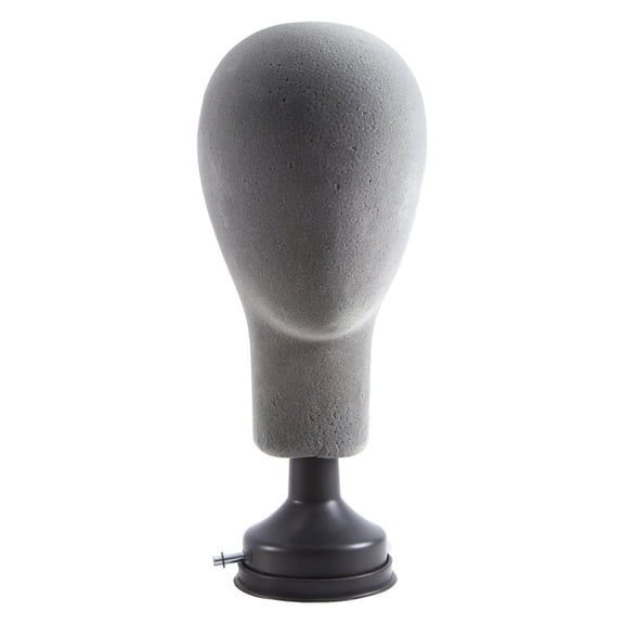 Flocking Foam Mannequin Head Model Photography Props Adult Mold Wigs Glasses Hat Display Holder Gray