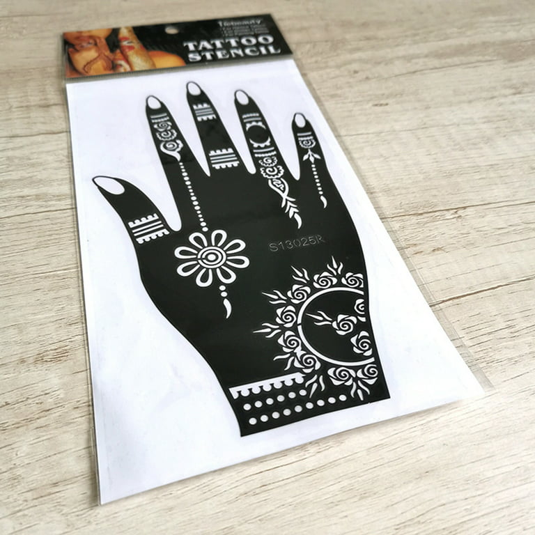 Henna tattoo stencils kit,Reusable henna stencils for Hand Forearm Glitter  Airbrush Diy Tattooing Template, Indian Temporary Tattoo Stickers for Women