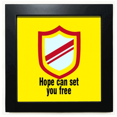 thumbnail image 1 of Hope Can Set You Free Art Deco Fashion Black Square Frame Picture Wall Tabletop, 1 of 3