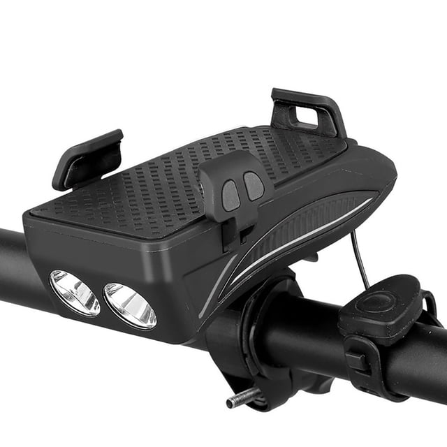 Fiudx Luz para Bicicleta, Led Superbrillante, Bocina Potente, Soporte para Teléfono, Ideal para Cigarras y Camping, Ideal para Entusiastas de Las Actividades Al Aire Libre, Resistente Al Agua Ip65.