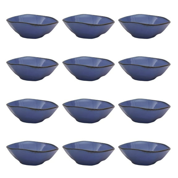 Manhattan Comfort Oxford RYO 6 Large Dinner 20.29 oz Soup Bowls  in Blue