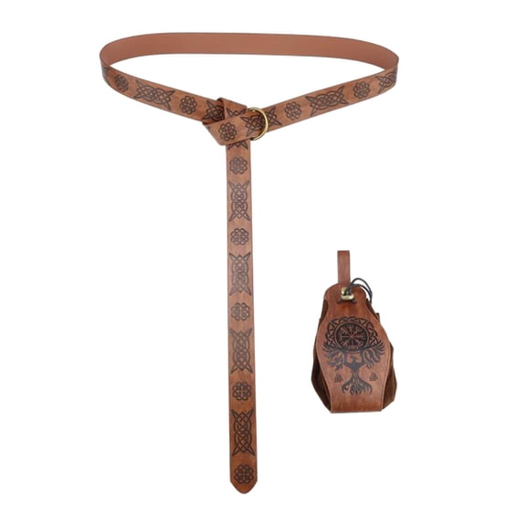 Medieval Knight Costume PU Leather Belt for Carnival Themed Parties Festival