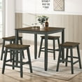 thumbnail image 3 of Hunter Solid Wood 5-Piece Counter Height Dining Set, Antique Gray, 3 of 7