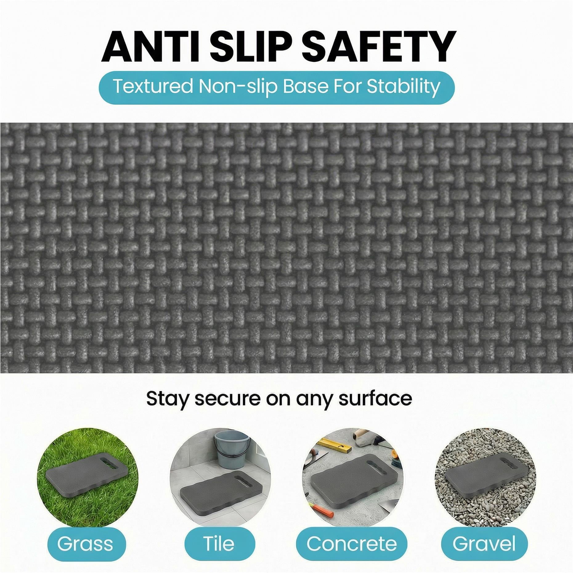 Extra Thick Foam Kneeling Pad for Gardening and Exercise Mat for Floor Work, Small Grey