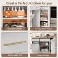 thumbnail image 6 of 4 EVER WINNER Rolling Kitchen Island with Trash Can Storage, Mobile Kitchen Island on Wheels, Kitchen Cart with Spice Rack, Towel Rack & Adjustable Shelves, Kitchen Storage Cart on Wheels, White, 6 of 8