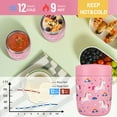 thumbnail image 4 of Clytem 8oz Thermo for Hot Food, Small Insulated Lunch Container XJ - Pink Unicorn W, 4 of 7