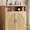 Semi-open Sideboard with 2 doors, variant on Hijob Modern Fluted Sideboard Cabinet, 63" Width Sideboard with Metal Handle w/Curved Profile Design, Wood Mid Century Cabinet w/Double-Layered for Living Room, Natural Oak
