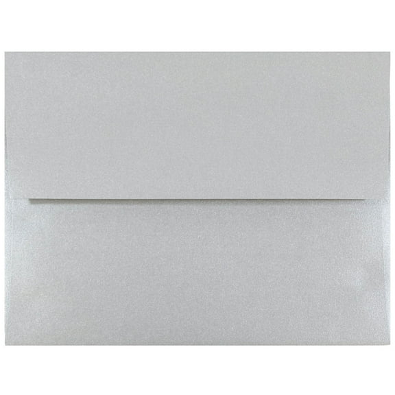 JAM Paper A2 Envelopes, 4 3/8 x 5 3/4, Silver Metallic, 25 per Pack