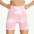 thumbnail image 3 of Women's Shorts High Waisted Stretchy Abdominal Retraction Yoga Seamless Tie Dye Sports Leggings for Trendy Casual Shorts S-XL, 3 of 6