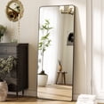 thumbnail image 2 of Puremirror 56"x21" Rounded Corner Floor Mirror Full Length Mirror with Metal Frame, Black, 2 of 6