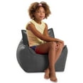 thumbnail image 2 of Posh Creations Structured Comfy Bean Bag Chair, for Kids, Newport Seat, 2.1 ft, Nylon-Gray, 2 of 3