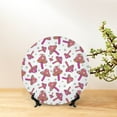 thumbnail image 6 of Bingfone Purple Mushroom Print Bone China Dinner Decorative Plates,Handmade Ceramic Dinner Plate with Stand for Home Club-8in, 6 of 6