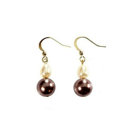 Alexa Starr 4772-EP-NAT Natural Colored Baroque Pearl Double Drop Earrings