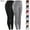 Dark Gray, variant on Aboser 2 Pack High Waist Yoga Pants, Womens Workout Leggings with Side Pockets Athletic Gym Joggers Pants Slimming Tummy Control Tights Solid Color Ankle Length Legging