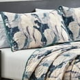 thumbnail image 3 of Reversible 3-Piece Bedspread Set - Abstract Watercolor Pattern - Lightweight Soft Microfiber Bedding for All Seasons (Riva, Queen), 3 of 6