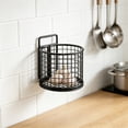 thumbnail image 5 of No Drill Wall Mounted Storage Rack, Kitchen Ginger Garlic Storage Basket, Household Spice Jar Organizer, No Drill Wall Mounted Storage Rack, 5 of 7