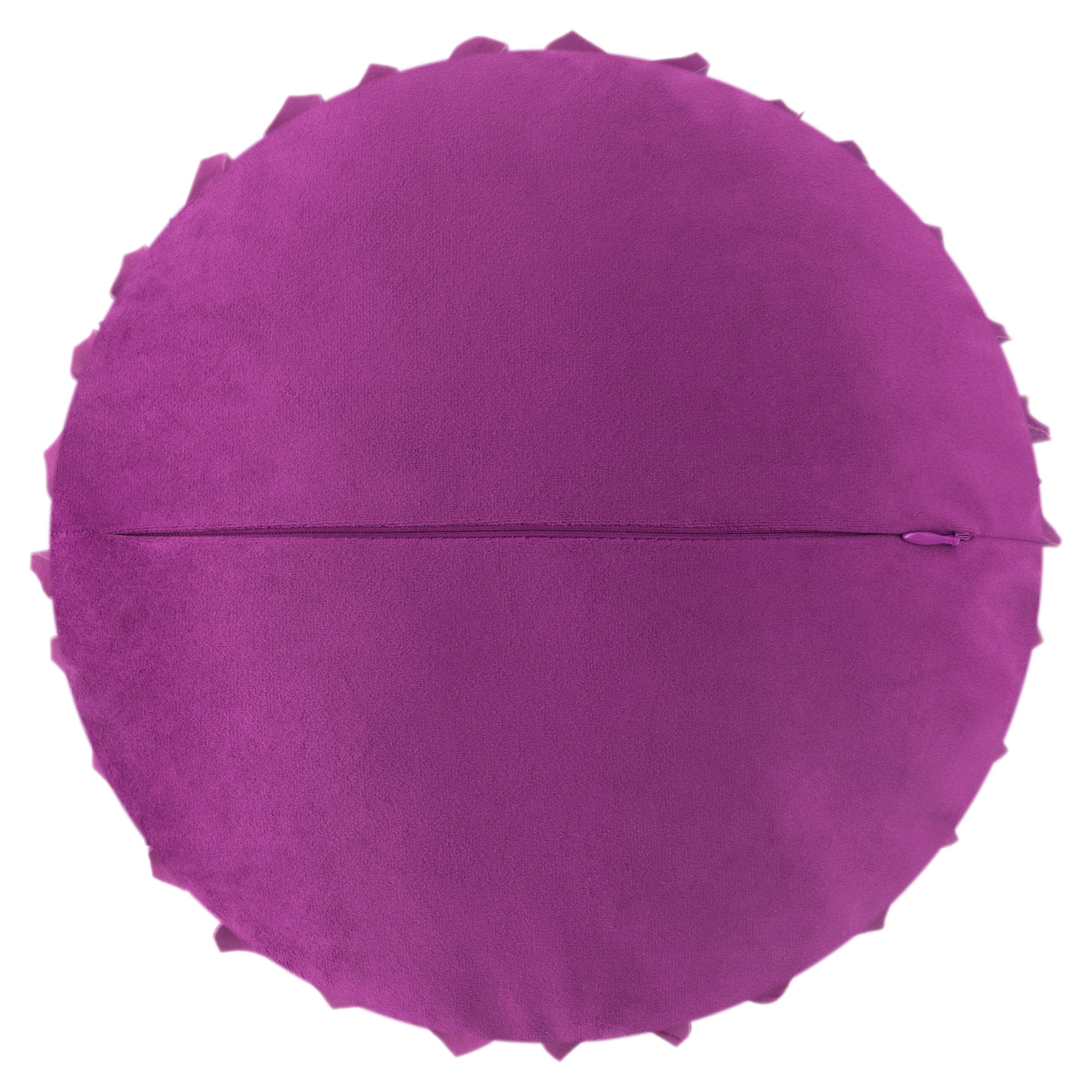 JWH 3D Handmade Round Decorative Soft Velvet Flower Pillows Throw Pillows for Bedroom Couch Bed Decor 14 Inch Berry