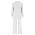 thumbnail image 4 of REORIAFEE Business Suit for Women 90s Themed Party Outfits Women's Long Sleeve Suit Pants Casual Elegant Business Suit White L, 4 of 4