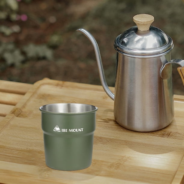 Copa De Camping Al Aire Libre Copas de vino de cerveza de 300 ml Copa de viaje ligera para senderismo Picnic BBQ (verde militar)