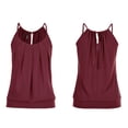 thumbnail image 2 of Plus Size Women Pleated Camisole Sleeveless Spaghetti Strap Tank Top Loose Fit Fashion Summer Tunic Tops, S-5XL, 2 of 2