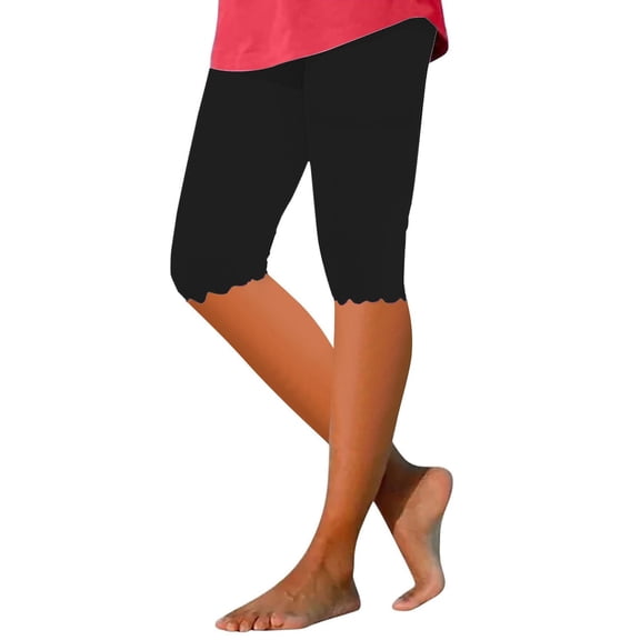 Bovemsi Yoga Pants For Women Capri Leggings Knee Length Summer Cropped Casual Solid Comfy Capris Capri Leggings,L