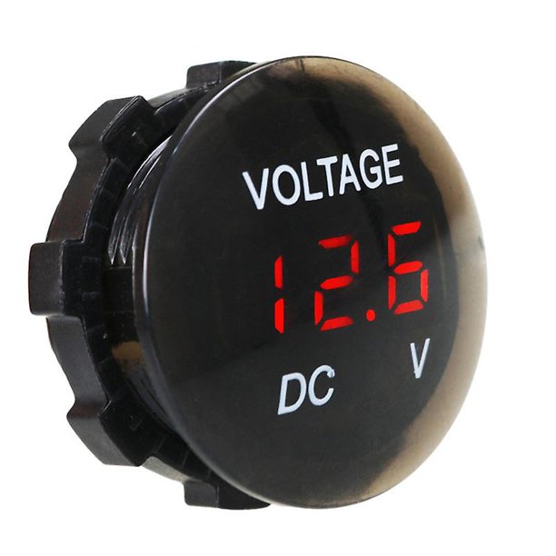 12v-24v Led Display Waterproof Motorcycle Voltmeter Gauge Voltage Meter Led Digital Voltmeter For Motorcycle Car Gauges