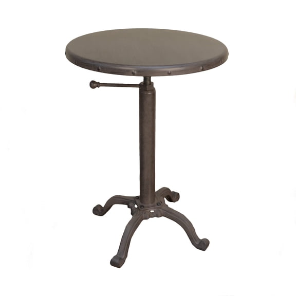 HomeRoots 493235 22 x 18 x 18 in. Industrial & Inustrial Iron Round End Table