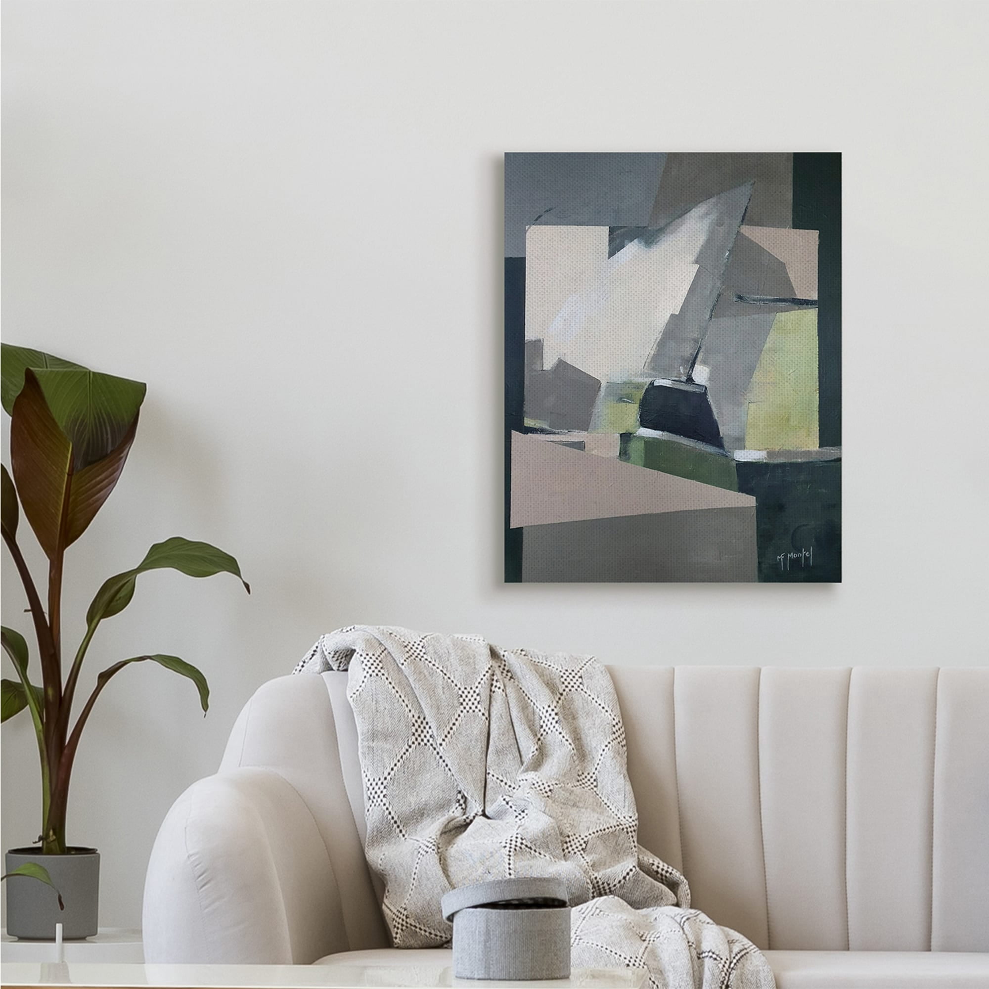 Abstraction Antique Montel Modern Neutral Tones 30" x 40" Painting Canvas Art Print, by Stupell Home Décor