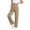 Khaki, variant on Womens Linen Pants Button Up High Waisted Linen Pants Business Casual Summer Pants, S-2XL