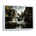 thumbnail image 2 of Designart "Scenic Waterfall By The River I" Waterfall Floater Framed Wall Art Living Room, 2 of 5